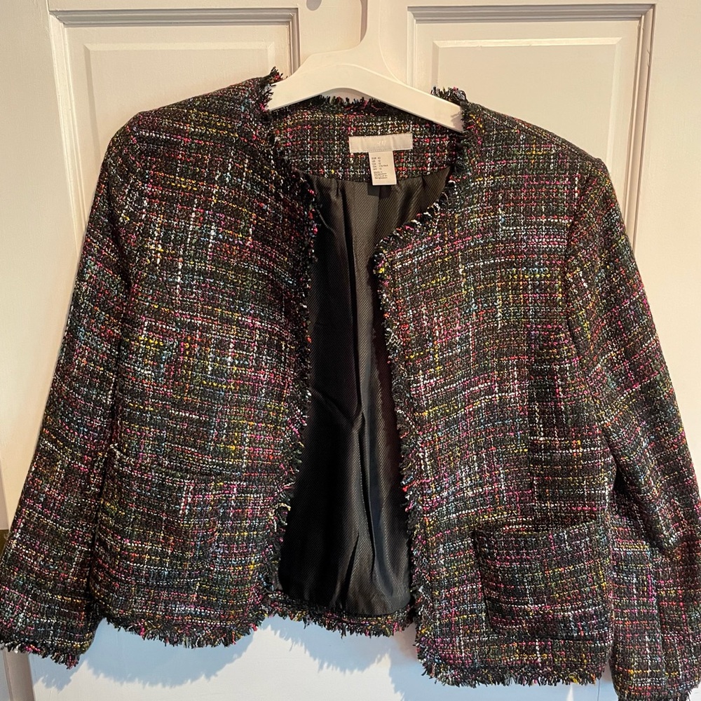 Multicolored tweed blazer